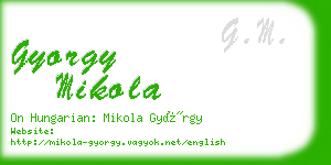 gyorgy mikola business card